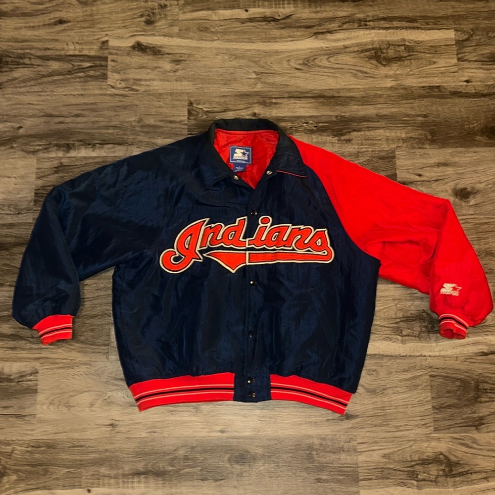 Cleveland Indians Men’s Vintage 90s 2000s Starter Jacket Large MINT CONDITION
